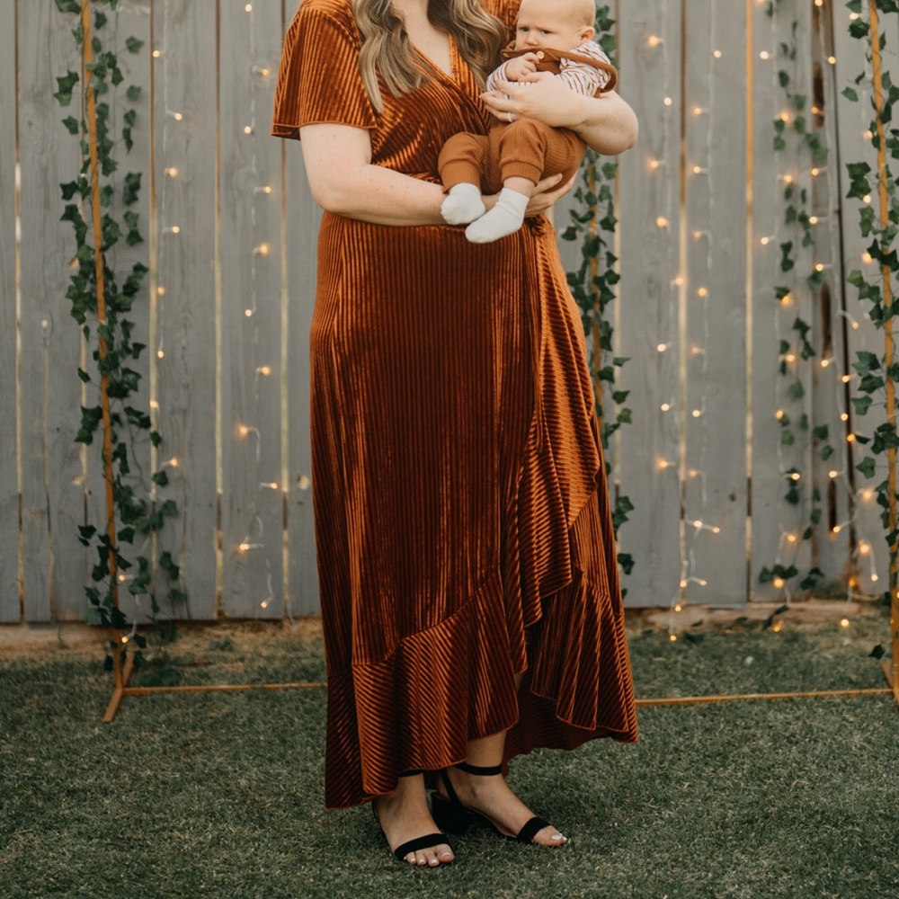 Fall dress in burnt orange